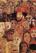 James Ensor Portrait of the Artist Sur rounded by Masks oil painting